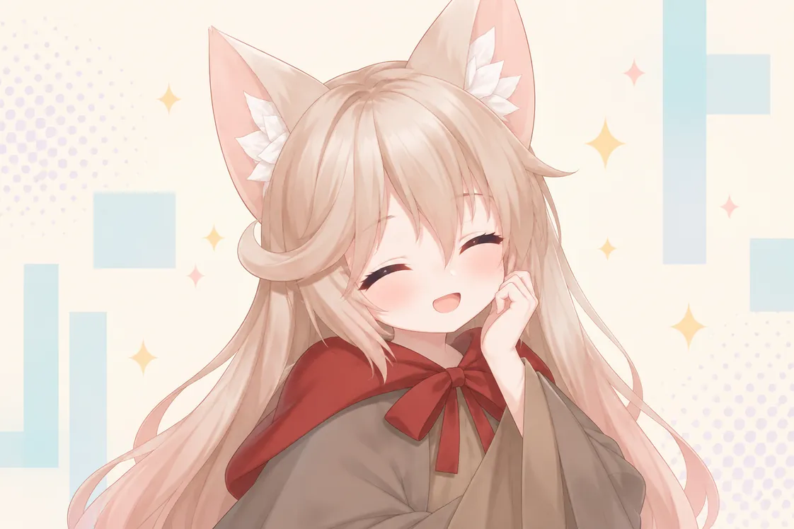 Cat-eared avatar smiling with both eyes closed