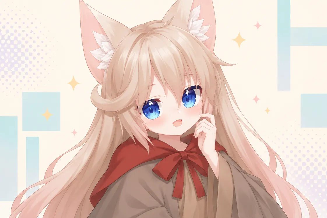 Cat-eared avatar with an open mouth for a speaking expression