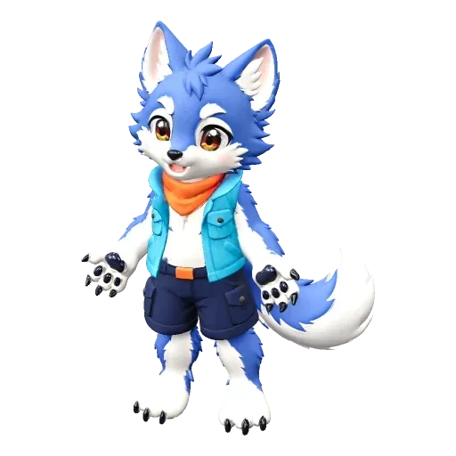 Actual generated 3D model of Furry Wolf