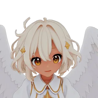Winged Angel’s 3D avatar with a neutral expression